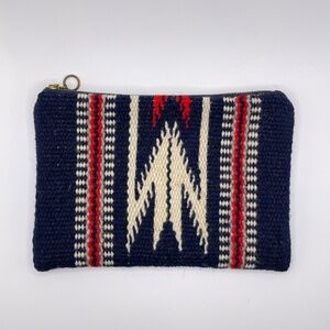 Vintage Chimayo All Wool Hand Woven Small Zippered Bag by Ganscraft